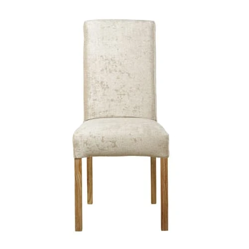 Maisons Du Monde Housses De Chaises Et Galettes De Chaises Housse De Chaise En Velours Beige – Image 2