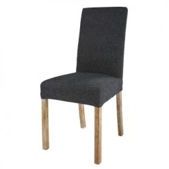 Maisons Du Monde Housses De Chaises Et Galettes De Chaises Housse De Chaise Gris Charbon 47x57