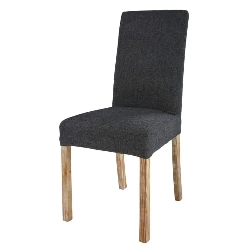 Maisons Du Monde Housses De Chaises Et Galettes De Chaises Housse De Chaise Gris Charbon 47x57