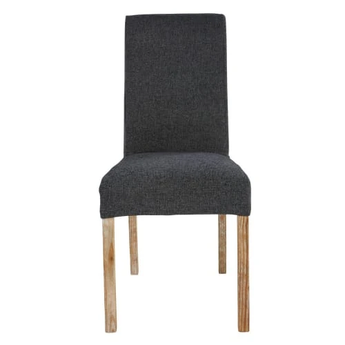 Maisons Du Monde Housses De Chaises Et Galettes De Chaises Housse De Chaise Gris Charbon 47x57 – Image 2