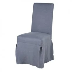 Maisons Du Monde Housses De Chaises Et Galettes De Chaises Housse De Chaise Longue En Lin Bleu Gris, OEKO-TEXÂź