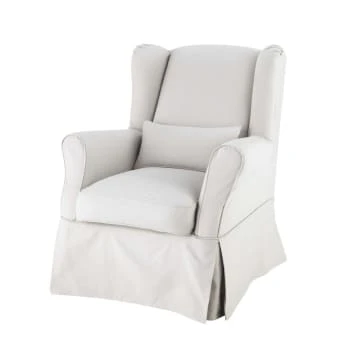 Maisons Du Monde Housses De Fauteuil Housse De Fauteuil En Coton Gris Clair – Image 4