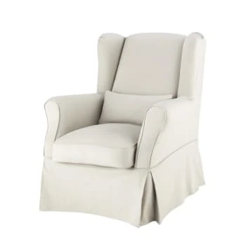 Maisons Du Monde Housses De Fauteuil Housse De Fauteuil En Coton Gris Clair – Image 5