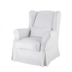 Maisons Du Monde Housses De Fauteuil Housse De Fauteuil En Lin Blanche