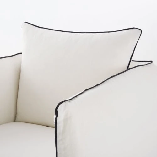 Maisons Du Monde Housses De Fauteuil Housse De Fauteuil En Lin Froissé Blanc à Volants – Image 3