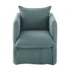 Maisons Du Monde Housses De Fauteuil Housse De Fauteuil En Lin Froissé Bleu Céladon