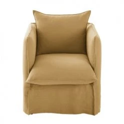 Maisons Du Monde Housses De Fauteuil Housse De Fauteuil En Lin Froissé Ocre