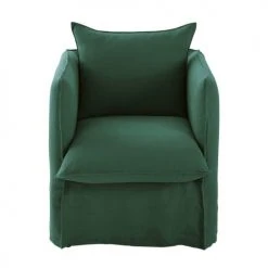 Maisons Du Monde Housses De Fauteuil Housse De Fauteuil En Lin Froissé Vert