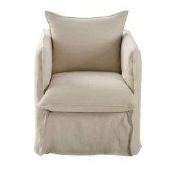 Maisons Du Monde Housses De Fauteuil Housse De Fauteuil En Lin Supérieur Beige