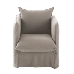 Maisons Du Monde Housses De Fauteuil Housse De Fauteuil En Lin Supérieur Beige Ficelle