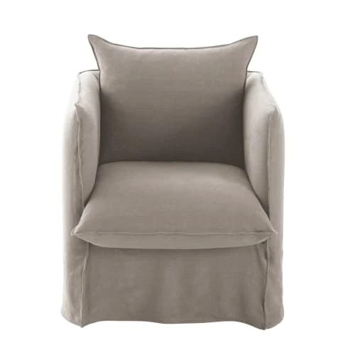 Maisons Du Monde Housses De Fauteuil Housse De Fauteuil En Lin Supérieur Beige Ficelle