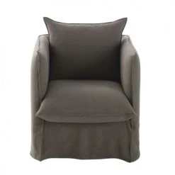 Maisons Du Monde Housses De Fauteuil Housse De Fauteuil En Lin Supérieur Gris