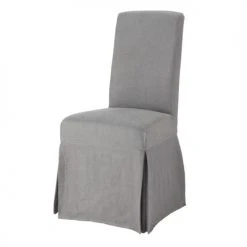 Maisons Du Monde Housses De Chaises Et Galettes De Chaises Housse Longue De Chaise En Lin Lavé Grise