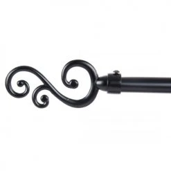 Wadiga Accessoires Rideaux Et Stores Tringle à Rideaux Extensible Métal Noir Barroco 120 à 210cm